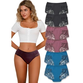 Cinvik Cheeky Panties For Women Lacy Underwear Women Cheeky Panties Cheekies Lacyfit Stretch Girls Pink Hipster Pack Medium