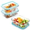 3 Pack Glass Snack Containers, Glass Snack Pack Containers with