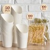 Ocmoiy Charcuterie Cups with Sticks White Disposable 14 oz Kraft