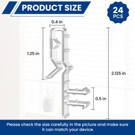 ZIUZI 24 pcs Hidden Channel Valance Clips for Horizontal Wood Blinds 2-1/8 inch Mini Window Blinds Clips Clear Plastic Replacement Accessories Parts for The Valance with a Groove in The Back