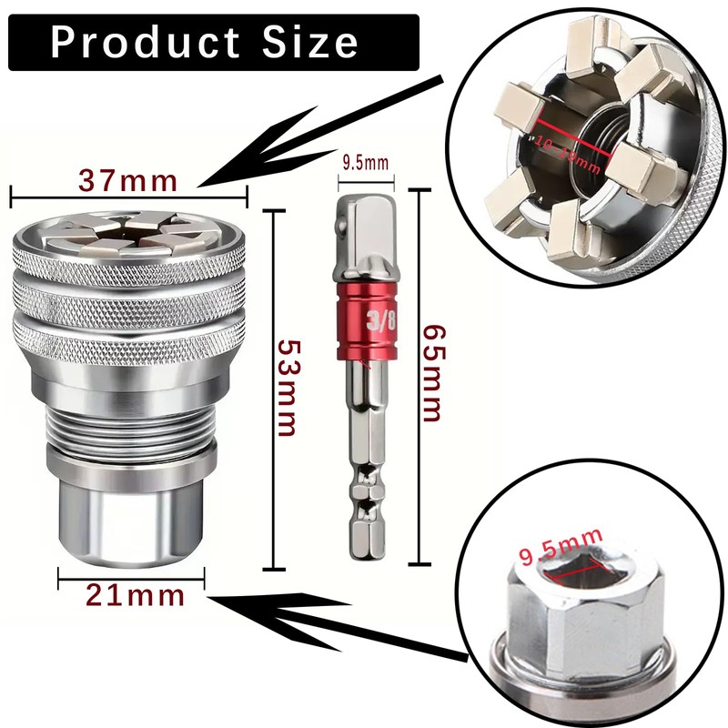 Multi-Function Universal Socket Wrench Tool - 10mm-19mm Adjustable Multi-Function Socket