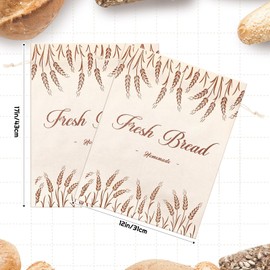 Aliceset 6 Pcs Linen Bread Bags for Homemade Sourdough 17x12 Inch Reusable Sourdough Bread Bags with TPU Inner Lining for Homemade Loaf Keep Fresh Food Storage Gifts