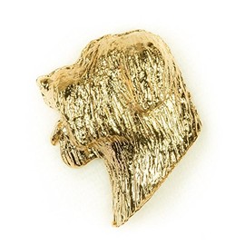 Briard Made in U.K Artistic Style Dog Clutch Lapel Pin Collection 22ct Gold Plated