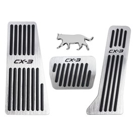 MAZERO Aluminum Pedal for Mazda CX-3 DK Series Dedicated Pedals Accessories MAZDA CX3 Pedal Cover Interior Custom Parts Dress Up Accelerator Pedal Brake Pedal Foot Pedal Anti-slip Tools Not Required