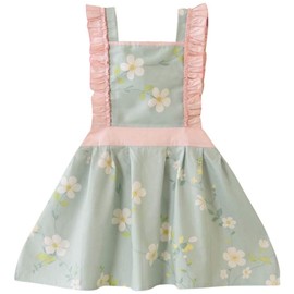 CRB Fashion Kids Cooking Baking Apron | Toddler, Little Girls, Cute Kitchen Chef Aprons (2 to 5 Years Old, Dainty)