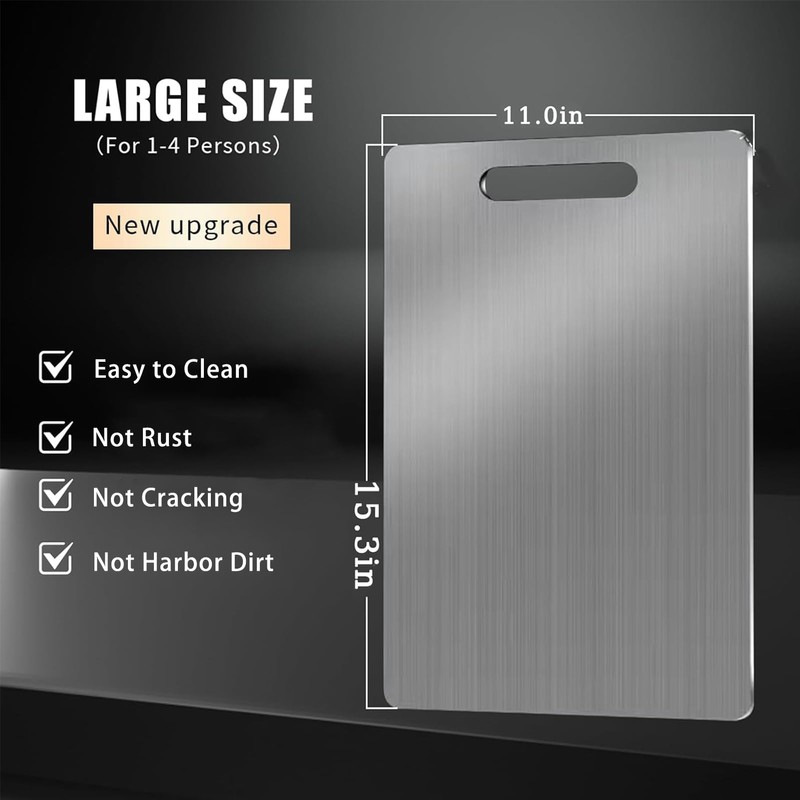 Titanium Cutting Board - Stainless Steel Cutting Board, 100% Pure