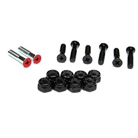 Skateboard Hardware 1 in Phillips Nuts & Bolts 2Red, 6blk
