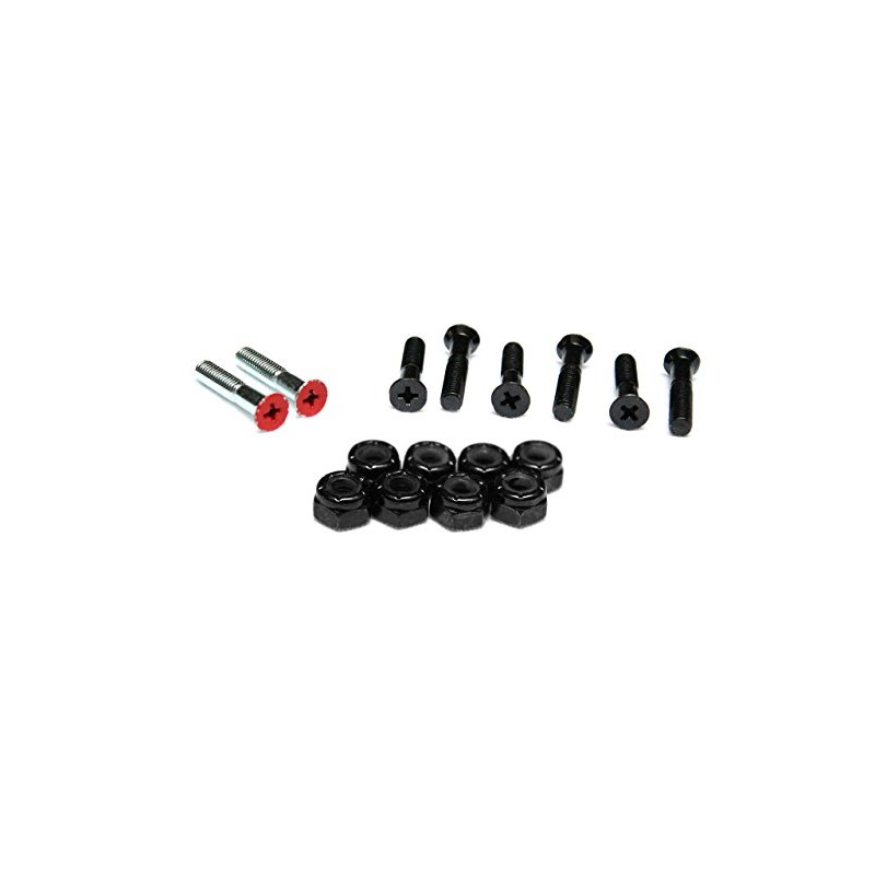 Skateboard Hardware 1 in Phillips Nuts & Bolts 2Red, 6blk