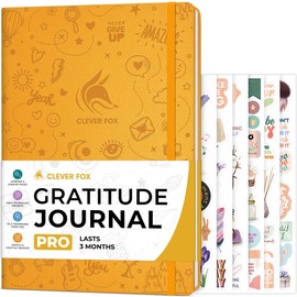 Clever Fox Gratitude Journal PRO – Happiness, Positivity & Affirmation Daily Journal for Women & Men – Inspirational Notebook for Positive & Grateful Mind – 3 Months, Large Format (Amber Yellow)