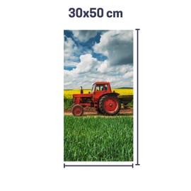 damaloo Children's Towel with Tractor Design Made of Cotton for Children - Hand Towel for Boys, Girls & Adults - Guest Towel with Tractor Detail - Small Wash Cloth with Motif 30 x 50 cm