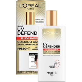 Loreal Paris Uv Defender bloqueador solar Fluido Invisible FPS 50   bloqueador solar FPS 50  UV Defender anti - brillo, 40ml