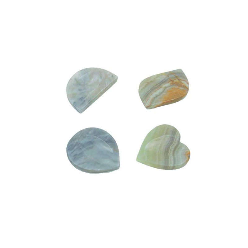 Set of 4 Aragonite Thumb Stones Worry Stone Healing Stone