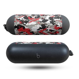 Carbon Fiber Speaker Skin Compatible with Beats Pill (2024) - Red Camo - Premium 3M Vinyl Protective Wrap Decal Cover - Easy to Apply | Crafted in The USA by MightySkins