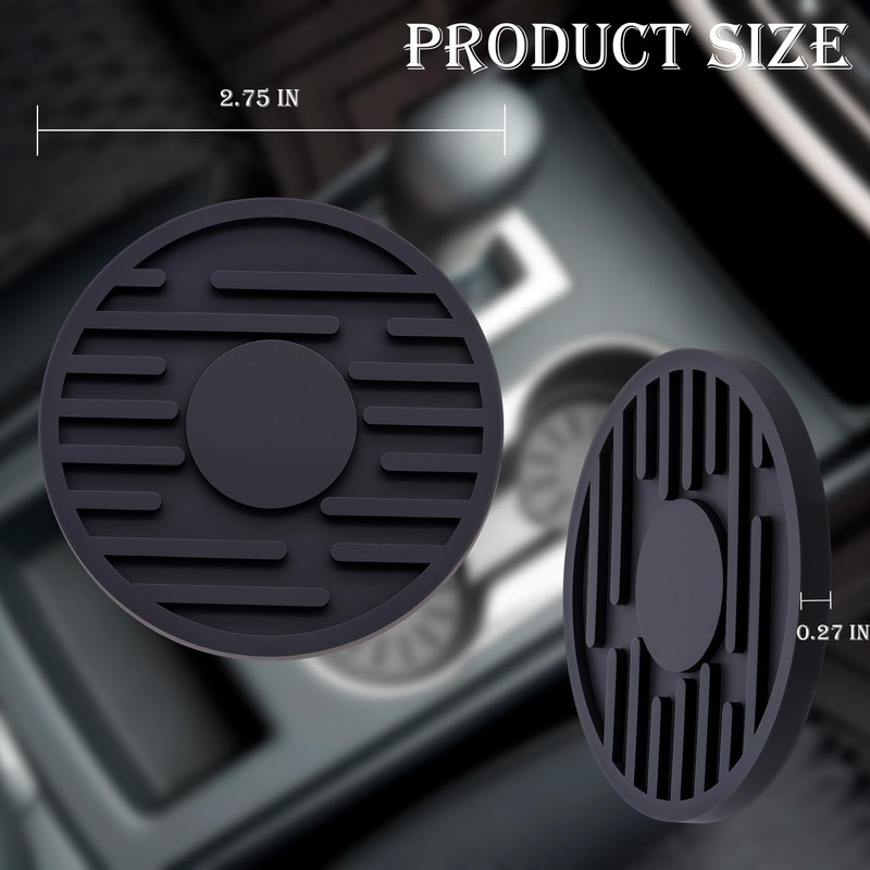 MEAJOO 2-Piece Car Cup Holder Insert – 2.75 Inch Non-Slip
