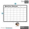 TMS A3 Monthly Planner Whiteboard | Magnetic Fridge Calendar for