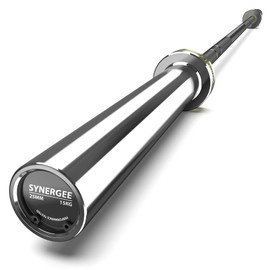 Synergee Open 15kg Women’s Black Phosphate Shaft and Chrome Sleeve Olympic Barbell. Rated 1000lbs for Weightlifting, Powerlifting and Crossfit