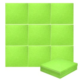HARFINGTON 18pcs Acoustic Panels 11.8" x 11.8" x 0.3" Square Self Adhesive Sound Proof Wall Panels High Density Sound Deadening Foam Panel for Home Office Recording Room Studio, Green