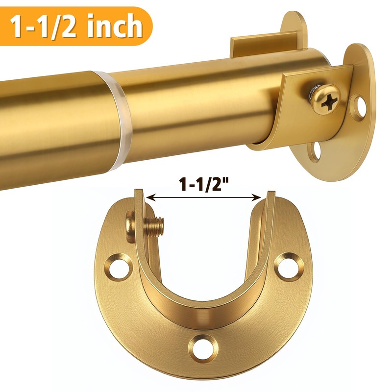 FIRJOY 2Pcs Heavy Duty Stainless Steel Closet Rod Bracket Holder