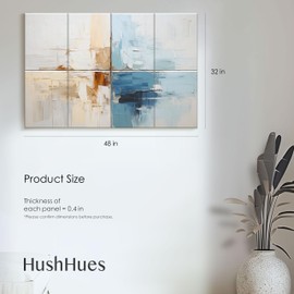 HushHues 8 Pack Art Acoustic Panels 48 X 32 Inches Acoustical Wall Panels Acoustical Sound Proof Panels for Recording Studios, Offices, Home, Easy Installation