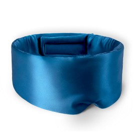 Joyhabit Silk Sleep Mask for Men and Women, Extra Large and Adjustable Eye Mask in Cloud Curve Design, for Breaks and Night Sleep, Royal Blue