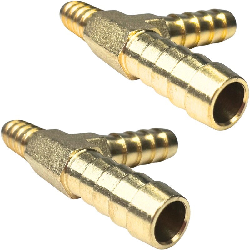 2pcs Brass 5/16'' Hose Barb Tee T 3 Way Union