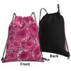 Richugui Drawstring Backpack Pink Flowers Drawstring Bags Sports Gym Bag