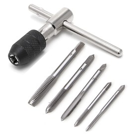 YFFSFDC Screw Torsion Tap Drill Tap Set M3 M4 M5 M6 M8 Tap Drill T Shape Handle Adjustable Drilling for Hand Tapping Work Set of 6