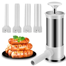 Sausage Stuffer with 4 Different Inches Stuffing Tubes, Manual Sausage Maker, Homemade Sausage Machine Making Kit, for Home Camping Outdoor Grill BBQ(2.2LB)