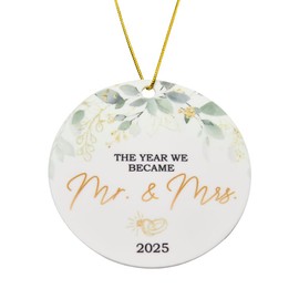 Wedding Gifts for Couples 2025 Newlywed Gift for Bride Groom, Mr and Mrs Presents Acrylic Ornament, Marriage Ornaments Present for Him Her Bridal Shower Party Decorations