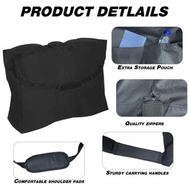 MP2 MINGPIN Rollator travel Bag 600D Waterproof Oxford Fabric Foldable&Portable Travel Large Capacity with Storage Pockets Black (Small)