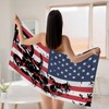 WZOMT Microfiber Beach Towel American Flag Motocross Beach Towel Funny