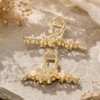 Flower Gold Hair Clip Rhinestone Fancy Hair Claw Clips for