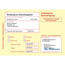 40 to 150 Invitation Cards For Birthday - Various Motifs - For Printing - Professional Templates - Original Idea, Funny, Individual