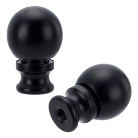 AHANDMAKER 2Pcs Black Lamp Finials,1-1/2 Inch Lamp Shade Nut Screw Cap Ball Knob Finial Head Decoration Topper for Decorative Replacement Table and Floor Lamp Top