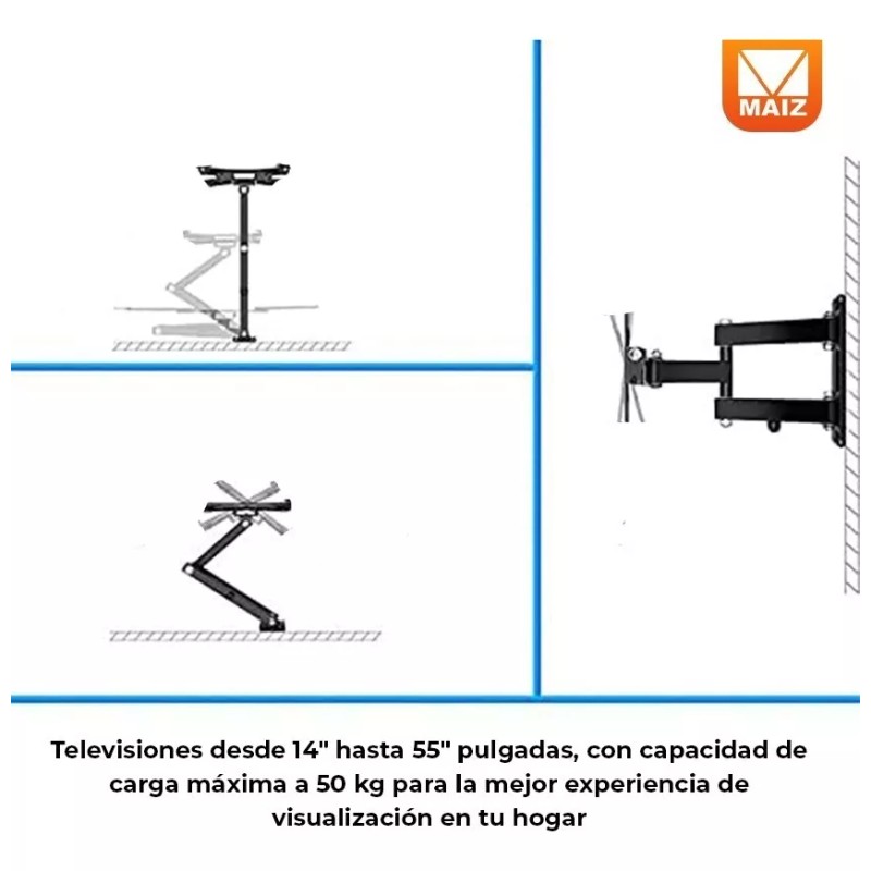 Maíz Soporte Base Pantalla Tv Monitor Vesa Fijo 14-42 Pulgadas