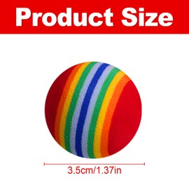 Rumyve 12 Pcs Rainbow Cat Toy Balls - Interactive Indoor Play Balls for Cats and Kittens