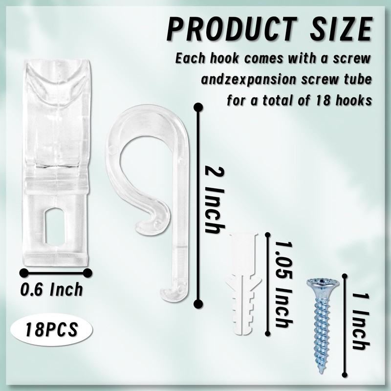 18 Sets Roller Shade Clear Safety Chain and Cord Guide