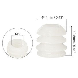 TA-VIGOR 80Pcs Furniture Plastic Pre-inserted Nuts, M6 x 10.5mm Plastic Hinge Dowel Inserts Panel Expansion Nuts for Hinge Self-tapping Screw, Furniture Connector Fittings