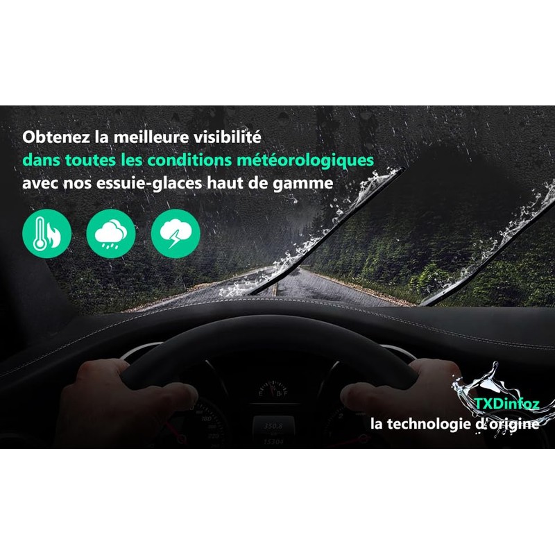 TXDinfoz professionel Windshield Wiper Blades nature rubber 26" + 14"