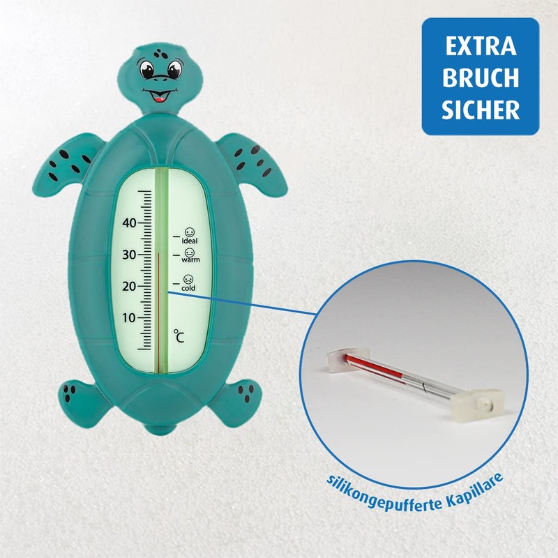 reer Turtle Baby Bath Thermometer Child Safe Bath Thermometer Green
