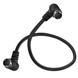 GLHONG Right Angle S-Video Mini DIN 9-Pin Male to Male Audio/Video Cable, Double 90-Degree, for TV, Receiver, Monitor, Projector (50 cm)