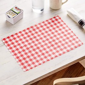 Disposable Paper Placemats – Premium, 50 Pack of Red Scalloped Edge Placemats, Perfect Size 10x 14