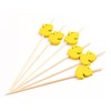 PuTwo Cocktail Picks Handmade Bamboo Toothpicks 100ct 4.7" in Yellow