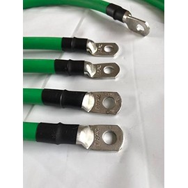 ECW&L EZGO TXT 2 Gauge Battery Cable Kit with Main Positive and Negative (Green)