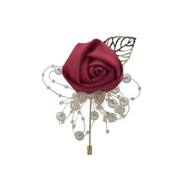 YJZQ Groom Pin Bridal Corsage Boutonniere Artificial Flower Wedding Boutonniere Handmade Brooch Wedding Prom Banquet Flower Decoration for Groom Men Bride Women