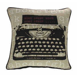 Luxury Vintage Tapestry Typewriter Cushion Cover 17"x17", 43cm x 43cm