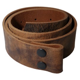 Wolfszeit Full Leather Replacement Belt with Press Studs (WED) - Brown buffalo leather, size: 90