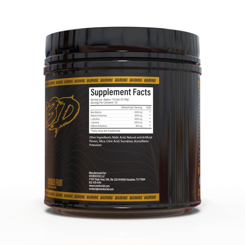 OVERDOS3D Pre-Workout Powder | Ultra-High Dosage | for Advanced Users