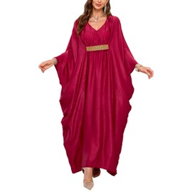 Orshoy Womens Beachwear Cover Ups Loose Kimono Kaftan Dress Maxi Swimwear Bathing Suit Tunic Robe Wrap Sarongs Red