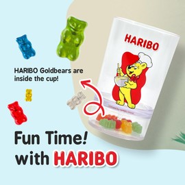 DO'HOME HARIBO Goldbear Cup - Funny Cup with Goldbear Charms Inside, Gift Idea for HARIBO Candy Lovers, Child, Friends, Adults & Coworkers, BPA Free Drinking Cup | (200ml/6.76oz) - Lettering